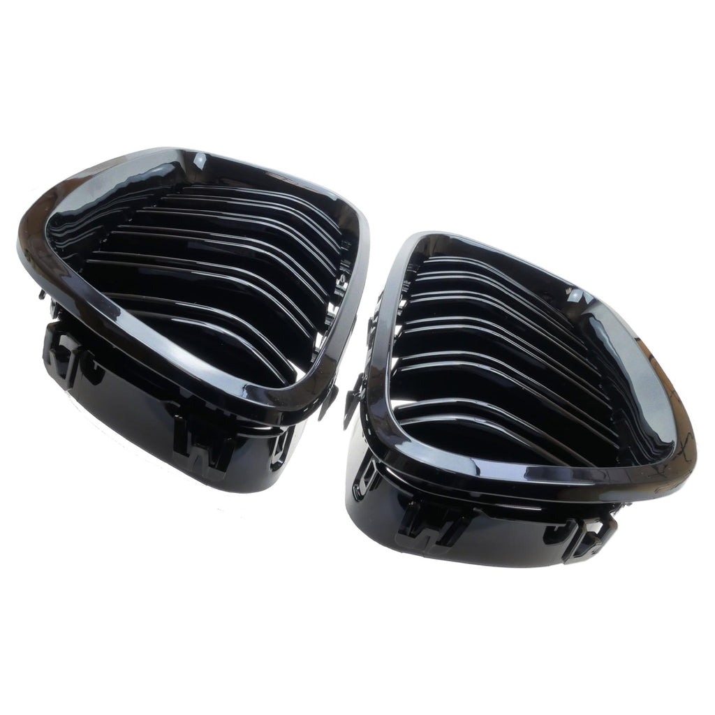 Grile duble BMW Seria 5 F10 F11, 2010-2017, Negru lucios