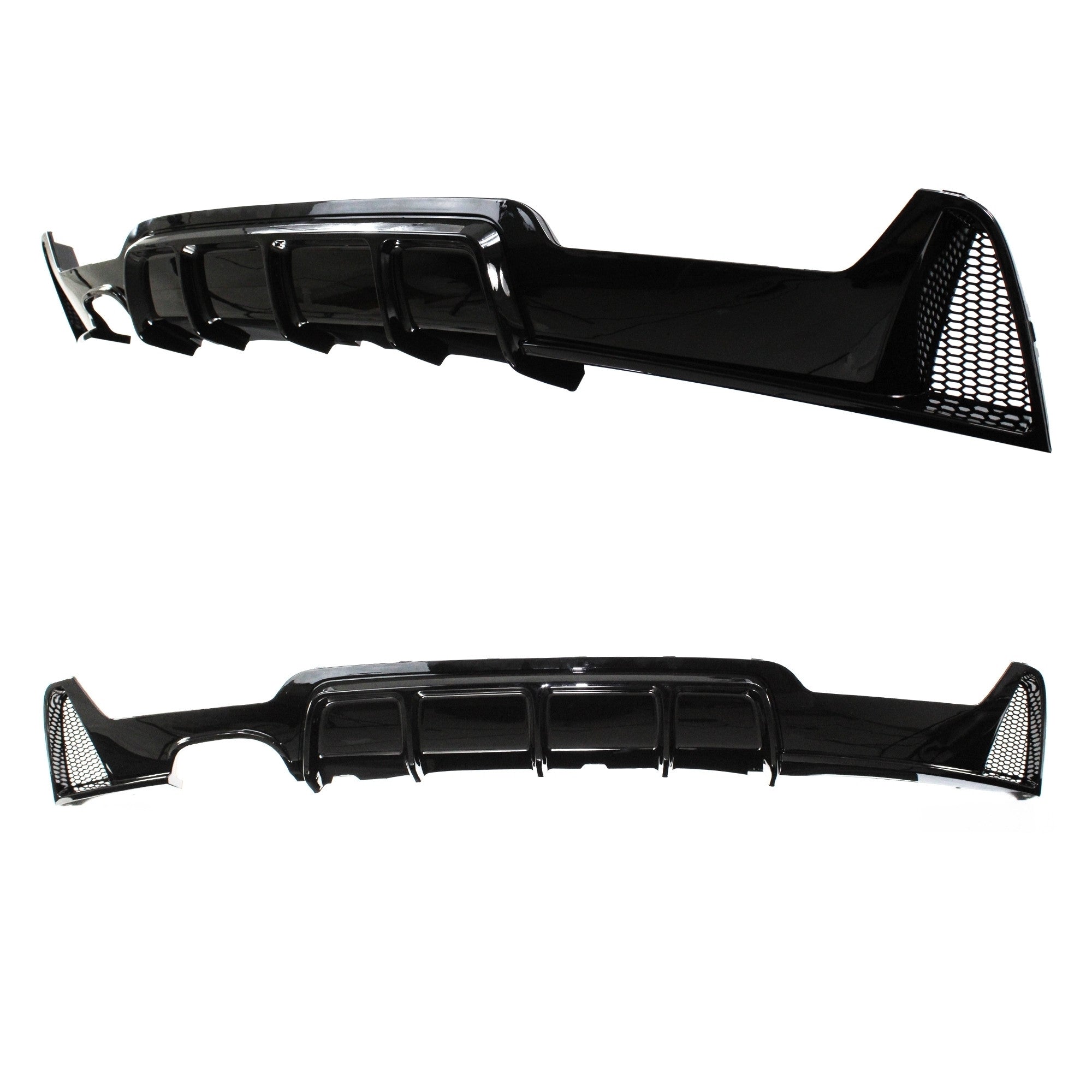 Difuzor Bara Spate AUTOUP M Performance, Evacuare Dubla Stanga, Negru Lucios, Pentru BMW Seria 4 F32 F33 F36 2013-2021